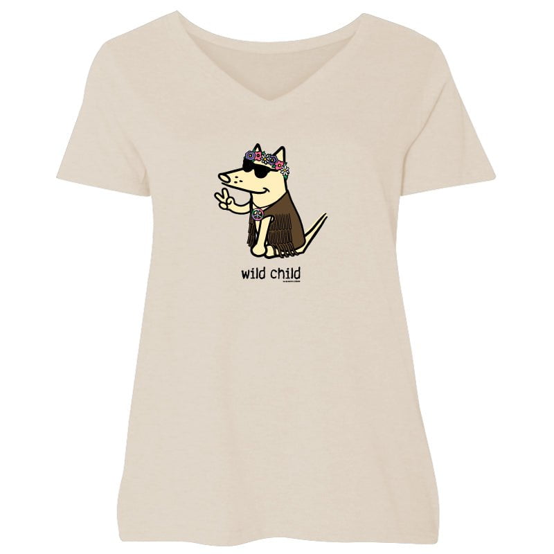 Wild Child - Ladies Curvy V-Neck Tee