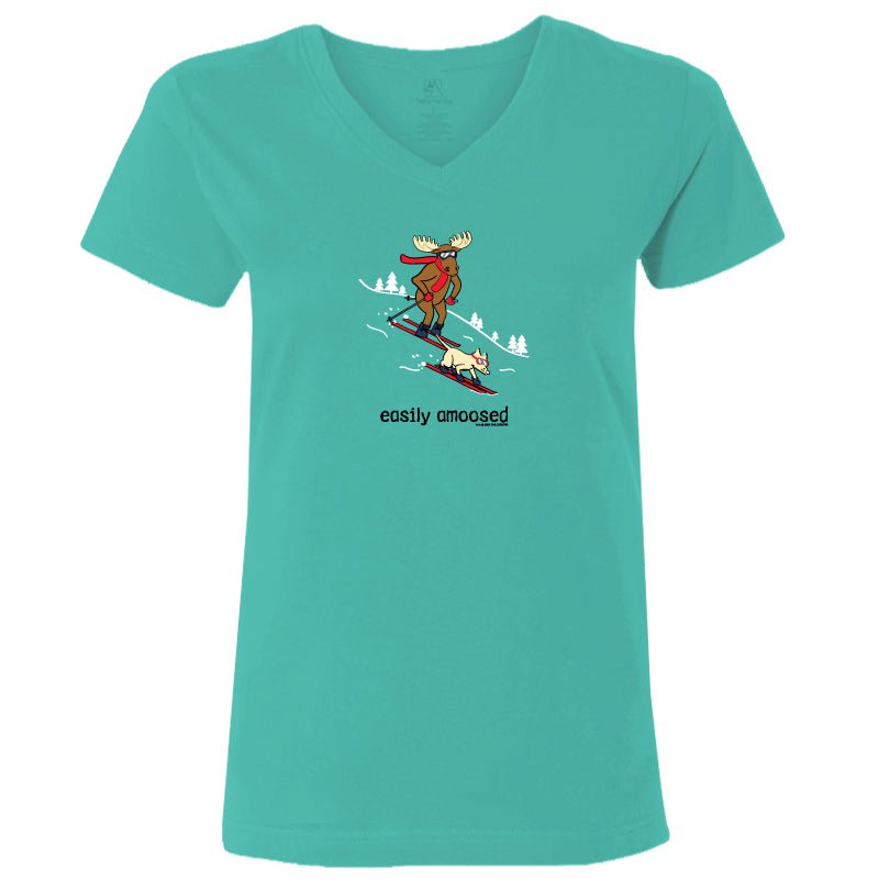 Easily Amoosed - Ladies T-Shirt V-Neck