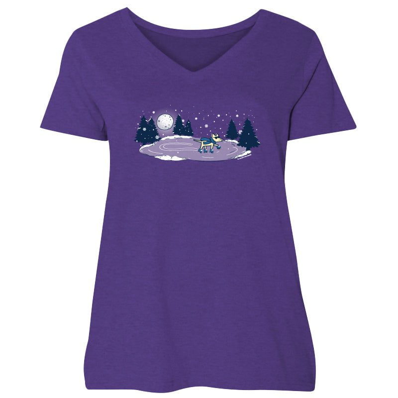 Winter Wonderland - Ladies Curvy V-Neck Tee