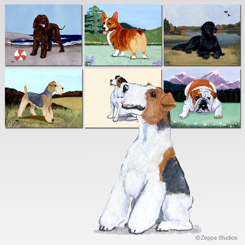 Wire Fox Terrier Scenic Cutting Board