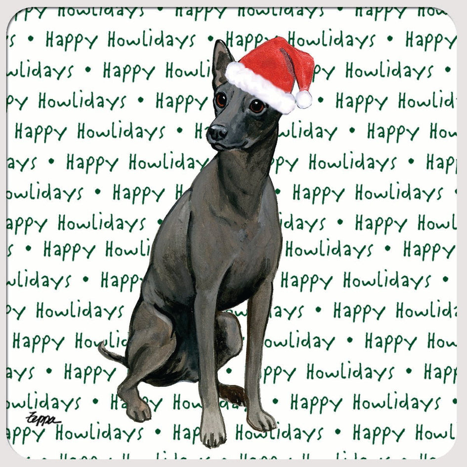 Xoloitzcuintli "Happy Howlidays" Coaster