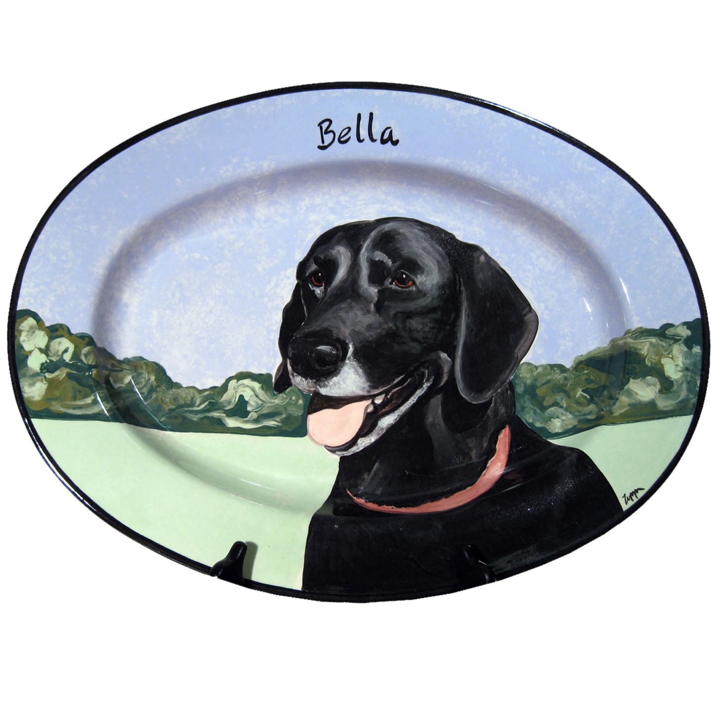 トールペイント　ワンちゃんプレートオーダー Custom Hand-Painted Dog Platter | AKC Shop