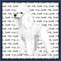 White Poodle Love Text - Adult Unisex Hoodie Sweatshirt
