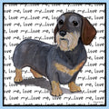Wirehaired Dachshund Love Text - Adult Unisex T-Shirt