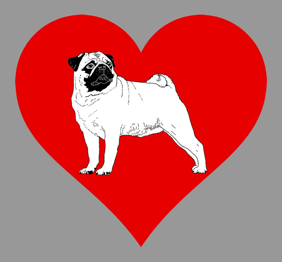 Pug on Heart Left Chest - Unisex Full-Zip Hoodie Sweatshirt