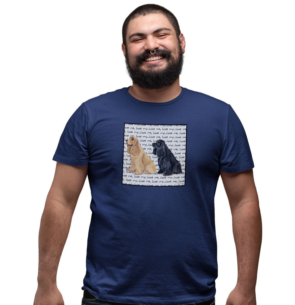 Cocker Spaniel Love Text - Adult Unisex T-Shirt