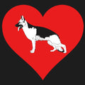 German Shepherd Dog on Heart Left Chest - Full-Zip Hoodie Sweatshirt