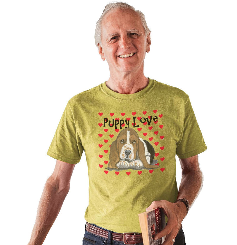 Basset Hound Puppy Love - Adult Unisex T-Shirt