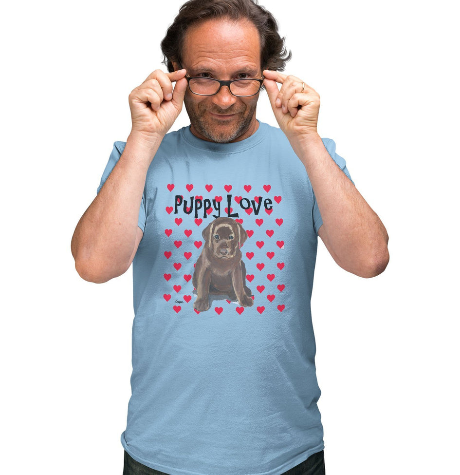 Chocolate Labrador Retriever Puppy Love - Adult Unisex T-Shirt