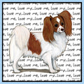 Red & White Papillon Love Text - Adult Unisex T-Shirt