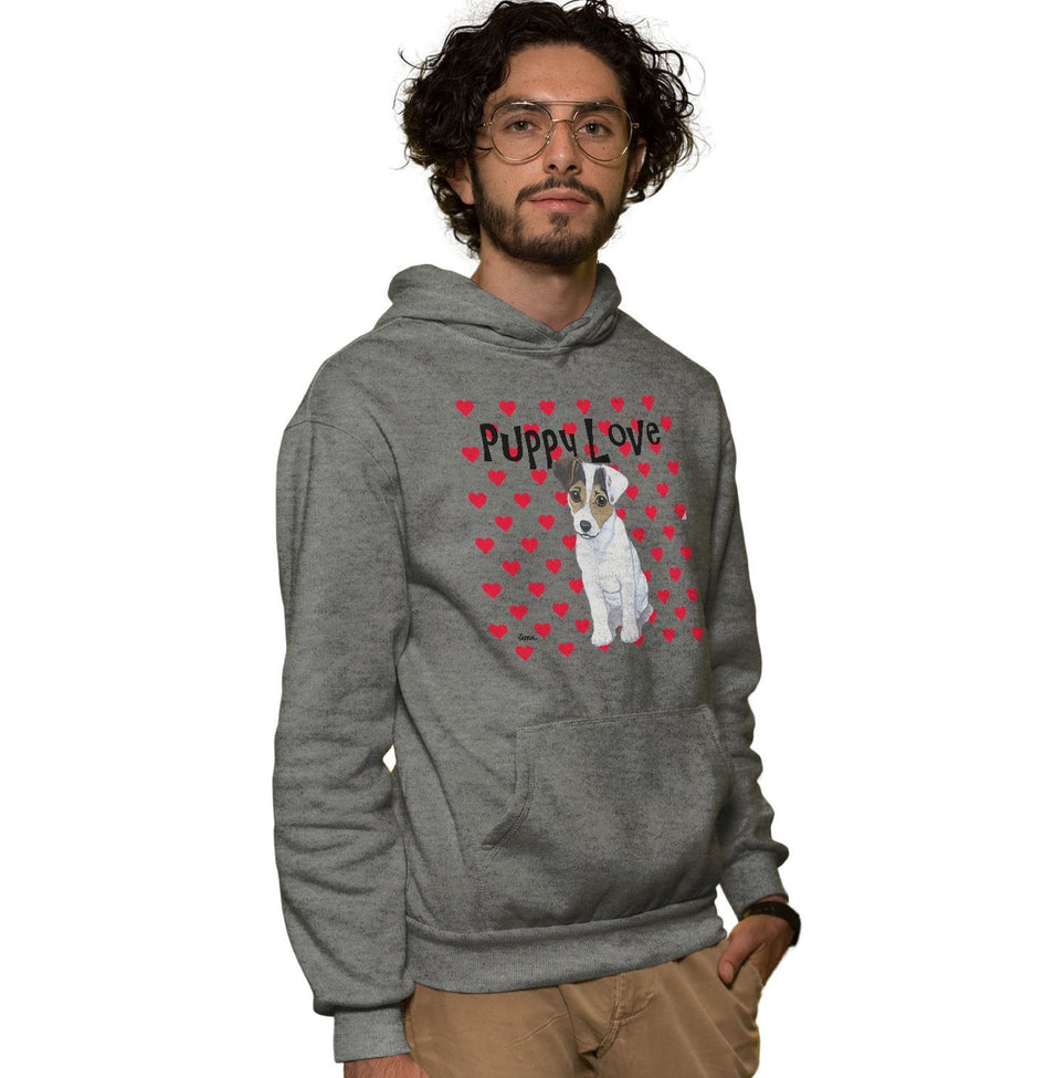 Jack Russell Puppy Love - Adult Unisex Hoodie Sweatshirt