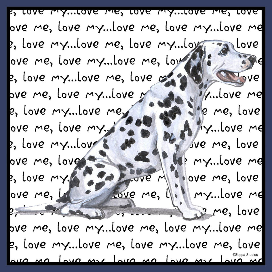 Dalmatian Love Text - Adult Unisex Hoodie Sweatshirt