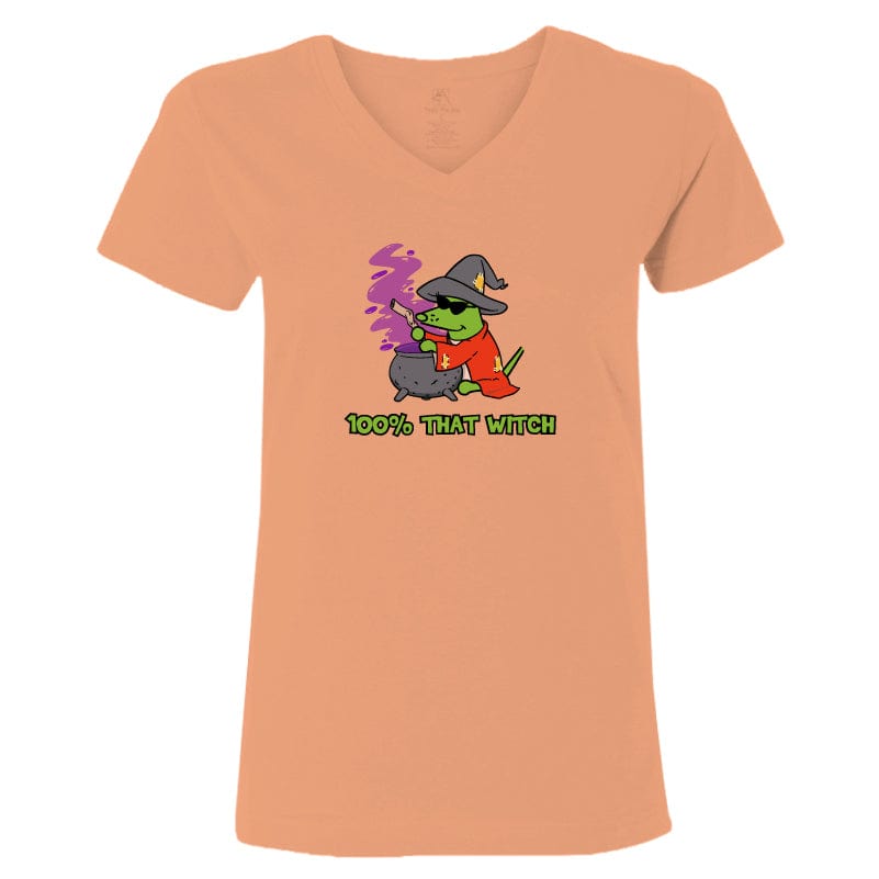 100% That Witch - Ladies T-Shirt V-Neck