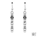 Sterling Silver Peace Love Paws Earrings