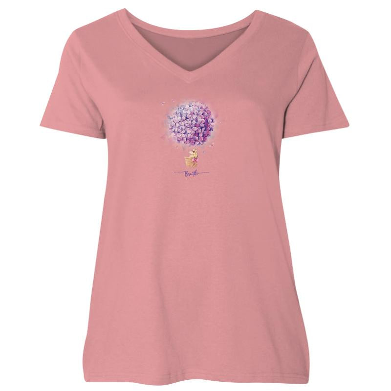 Breathe - Ladies Curvy V-Neck Tee