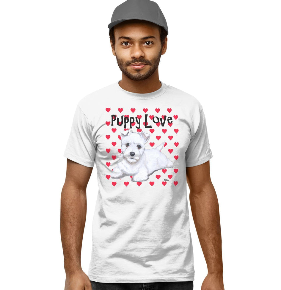 West Highland White Terrier Puppy Love - Adult Unisex T-Shirt
