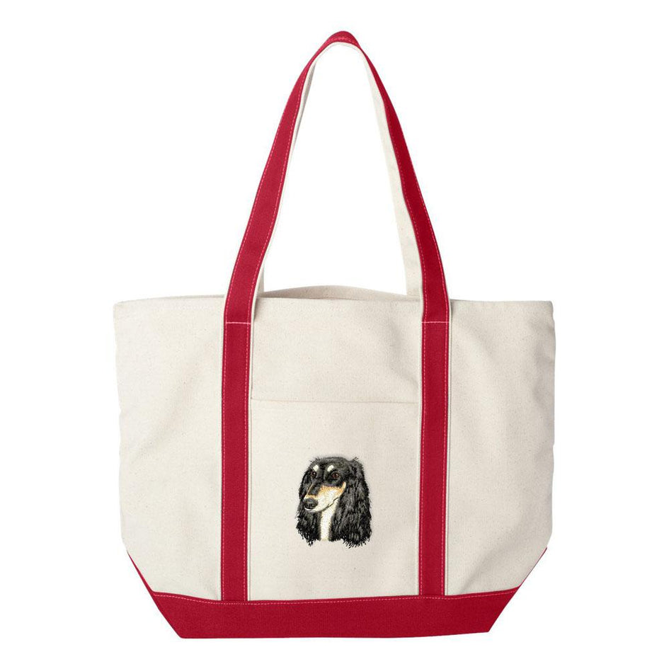 Saluki Embroidered Tote Bag