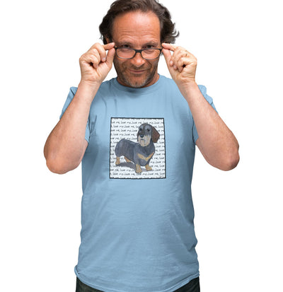 Wirehaired Dachshund Love Text - Adult Unisex T-Shirt