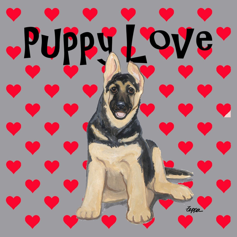 German Shepherd Puppy Love - Adult Unisex Hoodie Sweatshirt