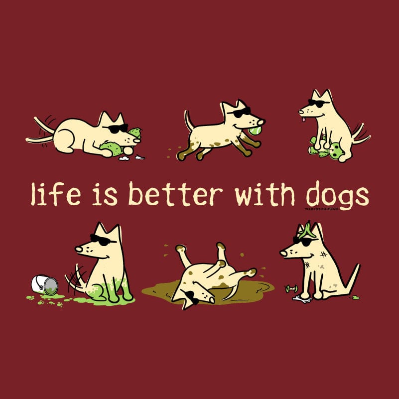 Life Is Better With Dogs - Ladies Plus V-Neck Tee