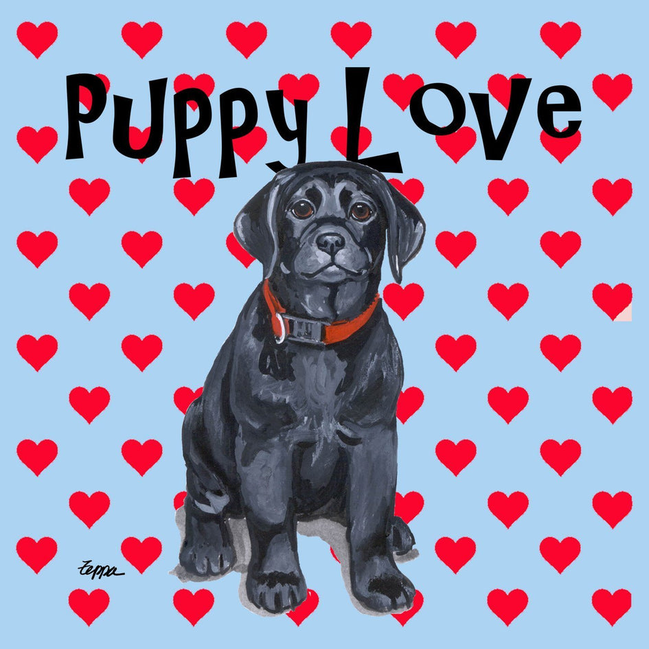 Black Labrador Retriever Puppy Love - Adult Unisex T-Shirt