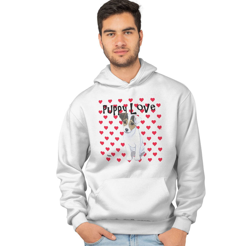 Jack Russell Puppy Love - Adult Unisex Hoodie Sweatshirt