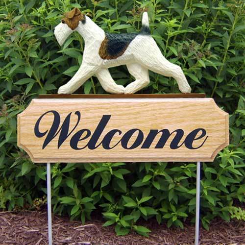 Wire Fox Terrier Welcome Sign