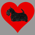 Scottish Terrier on Heart Left Chest - Full-Zip Hoodie Sweatshirt