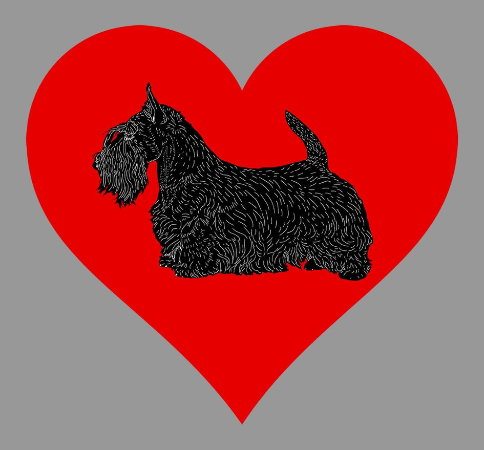 Scottish Terrier on Heart Left Chest - Unisex Full-Zip Hoodie Sweatshirt