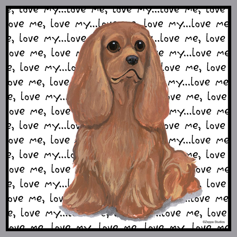 Ruby Cavalier King Charles Spaniel Love Text - Adult Unisex T-Shirt