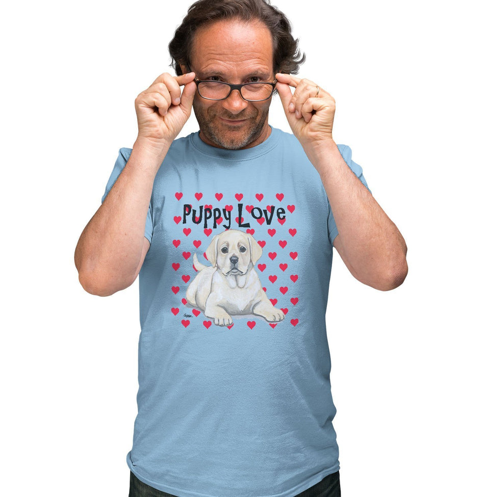 Yellow Labrador Retriever Puppy Love - Adult Unisex T-Shirt
