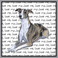 Whippet Love Text - Adult Unisex Hoodie Sweatshirt