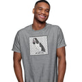 Black and White English Springer Spaniel Love Text - Adult Unisex T-Shirt