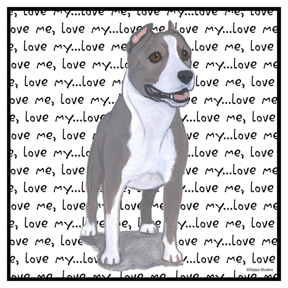 American Staffordshire Terrier Love Text - Adult Unisex Hoodie Sweatshirt
