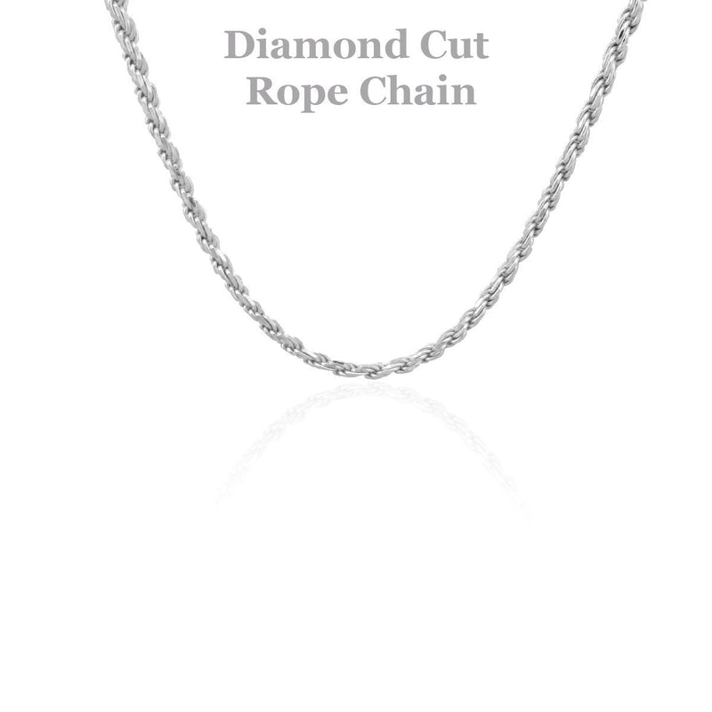 Sterling Silver Diamond Cut Rope Chain