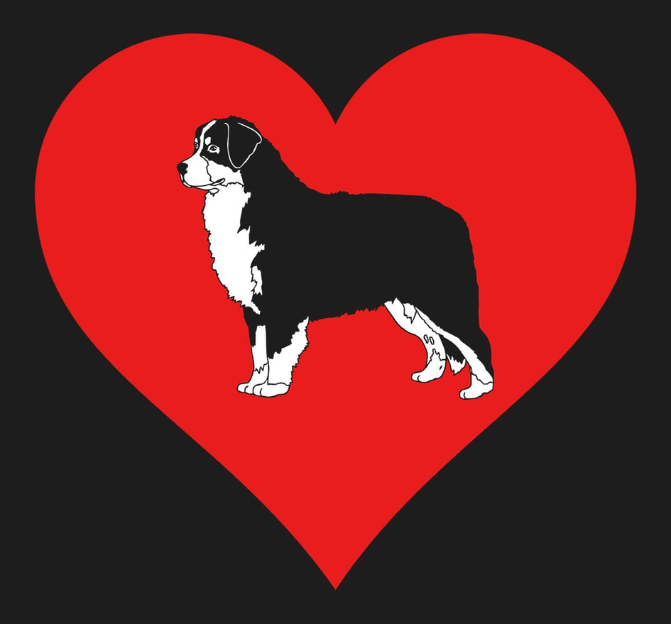 Bernese Mountain Dog on Heart Left Chest - Unisex Full-Zip Hoodie Sweatshirt