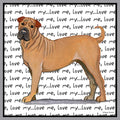 Chinese Shar-Pei Love Text - Adult Unisex T-Shirt