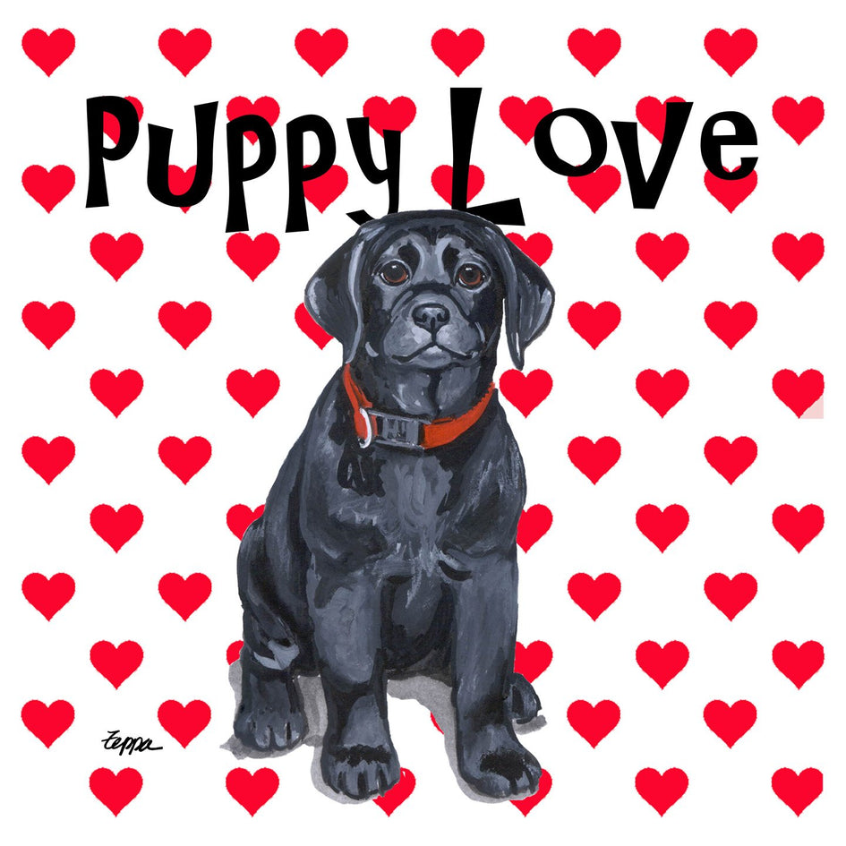 Black Labrador Retriever Puppy Love - Adult Unisex Hoodie Sweatshirt