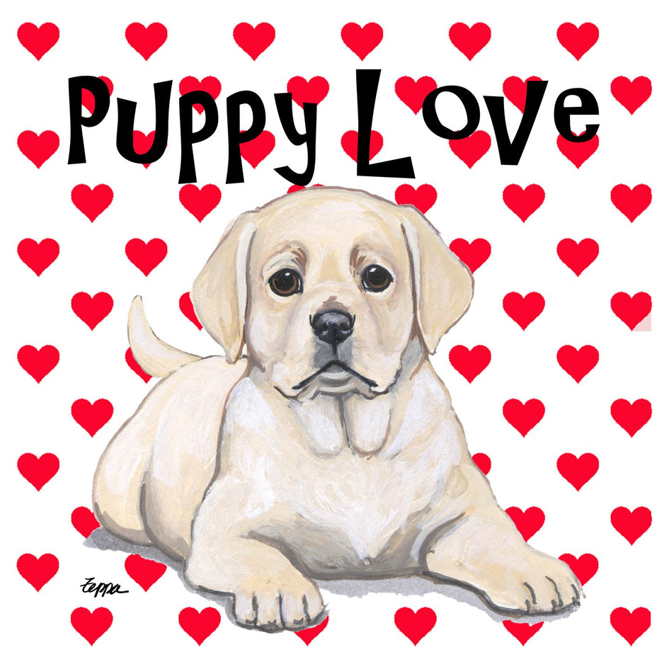 Yellow Labrador Retriever Puppy Love - Adult Unisex Hoodie Sweatshirt