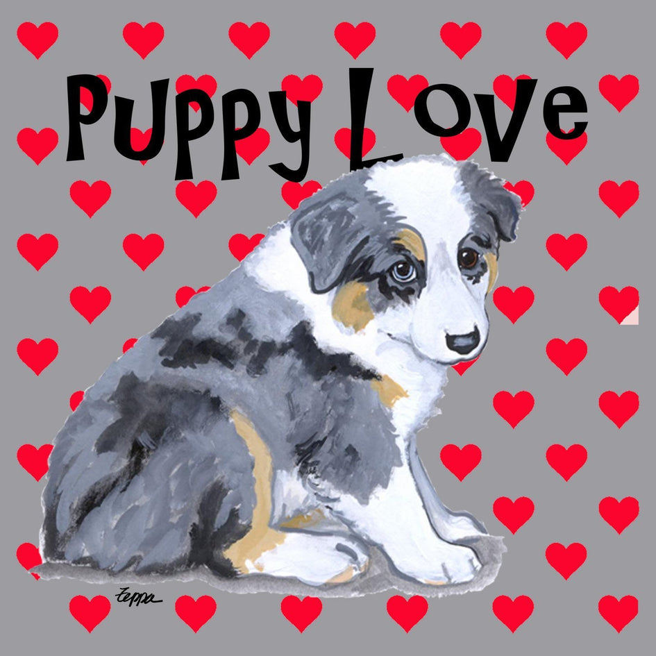 Australian Shepherd Puppy Love - Adult Unisex T-Shirt