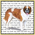 Saint Bernard Love Text - Adult Unisex T-Shirt