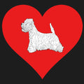 West Highland White Terrier on Heart Left Chest - Full-Zip Hoodie Sweatshirt