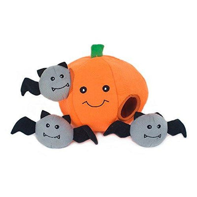 Pumpkin with Bats Interactive Hide and Seek Plush Dog Toy