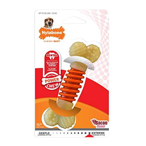 Nylabone Dental Chew Medium Bacon flavored Pro Action Bone Dog Chew Toy