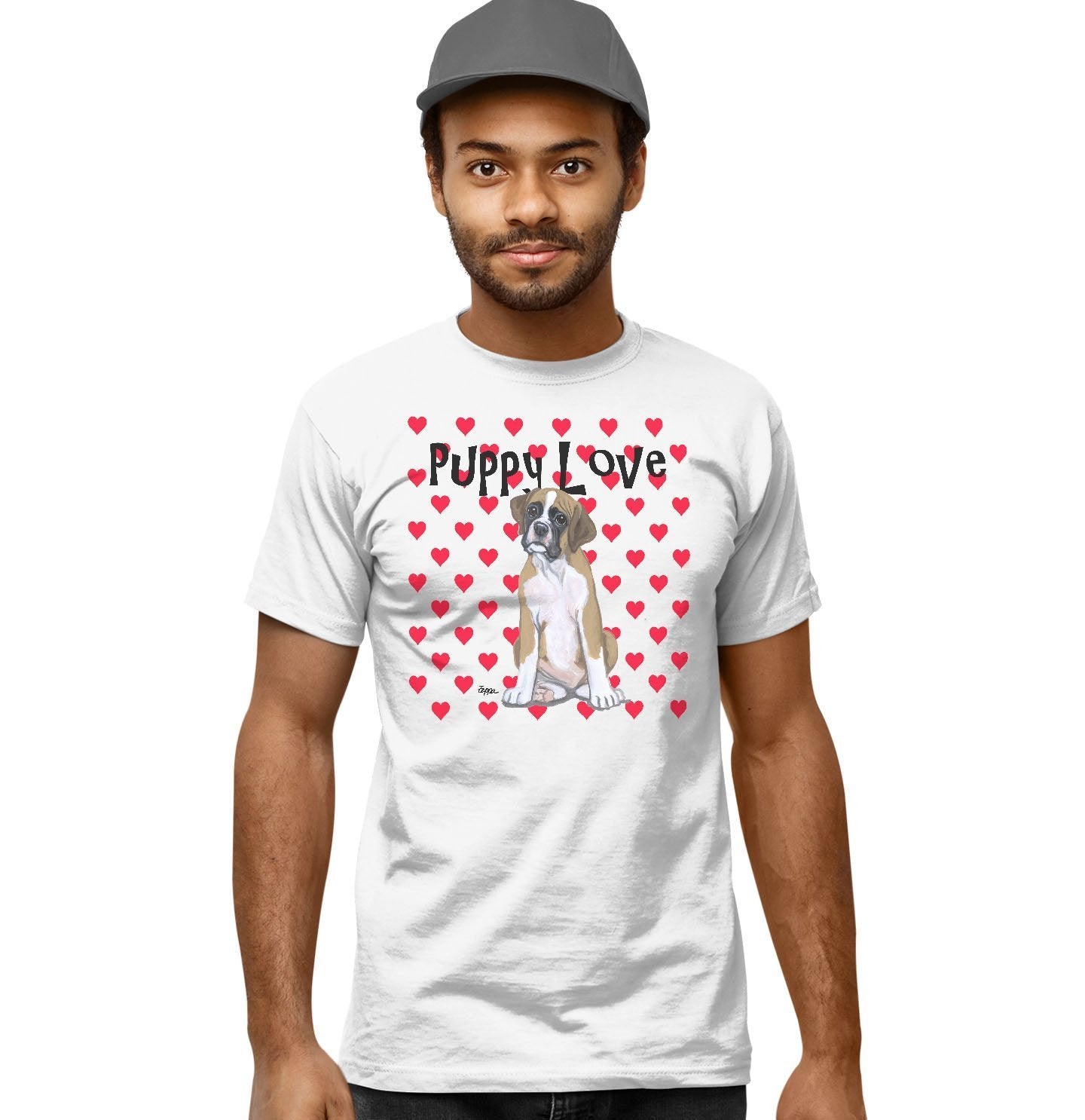 Boxer Puppy Love Adult Unisex T Shirt AKC Shop