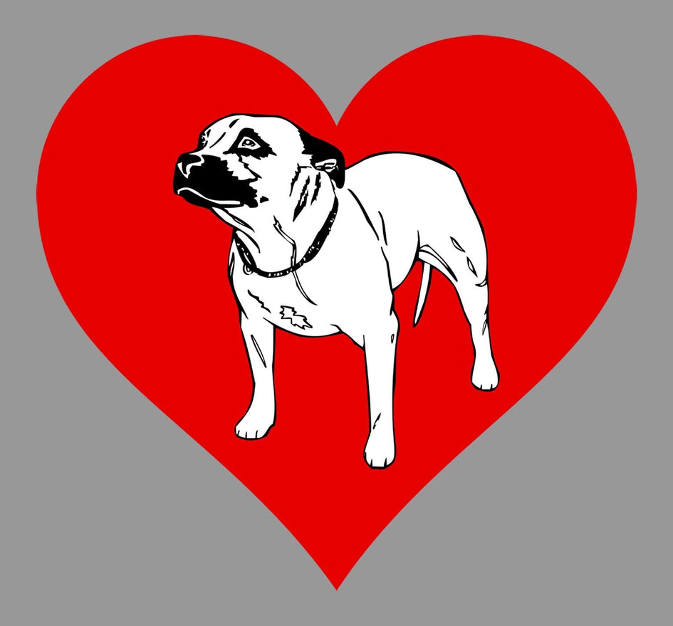Staffordshire Bull Terrier on Heart Left Chest - Unisex Full-Zip Hoodie Sweatshirt