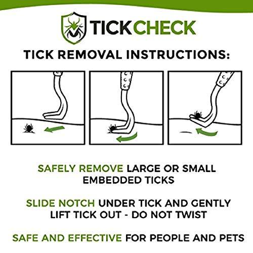 TickCheck Tick Remover Value 3 Pack - Tick Remover Tools + Tick Identification Card - for Humans, Dogs & Cats (1 Set)