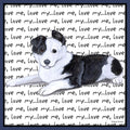 Border Collie Puppy Love Text - Adult Unisex T-Shirt