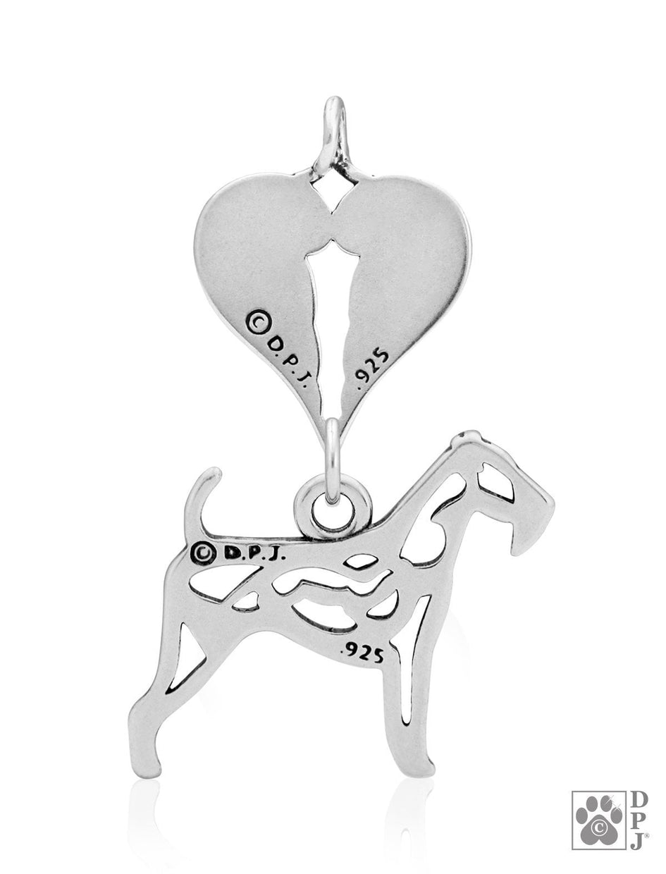 Airedale Terrier w/Otter, Body, with Engravable Healing Angels Pendant