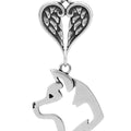 Akita with Engravable Healing Angels Pendant, Head, with Engravable Healing Angels Pendant